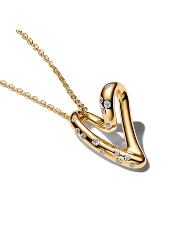 Pandora Damenkette Herz Goldfarben mit Steinen