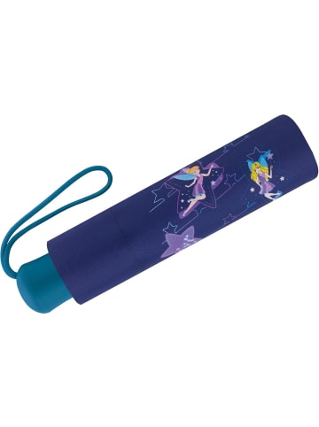 Scout Kinder-Taschenschirm Regenschirm mit reflektierenden Streifen Blue Star
