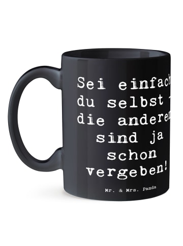 Mr. & Mrs. Panda Tasse Selbstakzeptanz Einzigartig mit Spruch in Schwarz