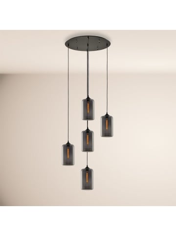 s.LUCE Cruet Mehrfach-Pendelleuchte Glas 3 oder 5-flammig in Rauch