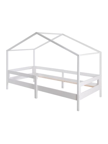 roba Kinder Hausbett, Holz lackiert, mit Schutz & Schubladen 90 x 200 cm - Weiß