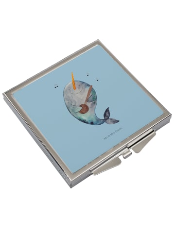 Mr. & Mrs. Panda Handtaschenspiegel quadratisch Narwal Gitarre o... in Blau Pastell