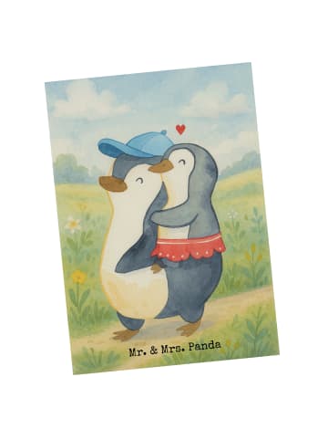 Mr. & Mrs. Panda Postkarte Pinguin Kleine Schwester Design ohne ... in Weiß