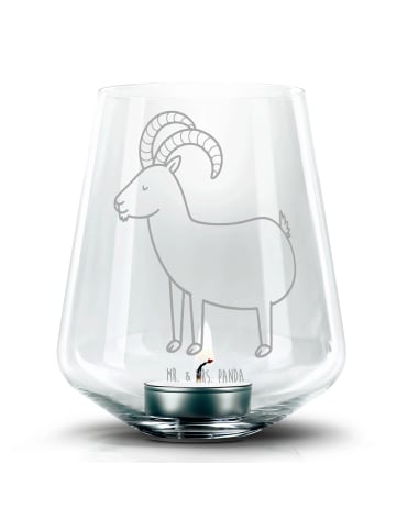 Mr. & Mrs. Panda Windlicht Glas Sternzeichen Steinbock ohne Spruch in Transparent