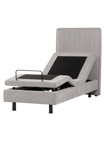 Beliani Einzelbett CASTELLAN in Grau - (W) 80 x (H) 120 x (L) 216 cm