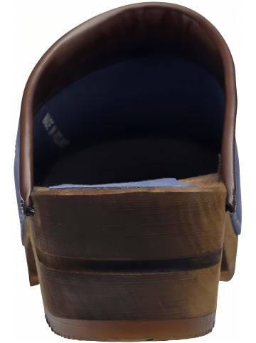 Sanita Comfortwear Clog "Wood-Chrissy Open" in Blau