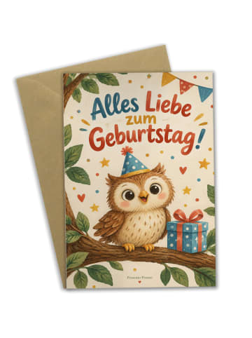 Mr. & Mrs. Panda Geburtstagskarte Eule Fröhlich Design mit Spruch in Weiß