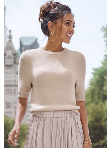 LASCANA Kurzarmpullover in sand