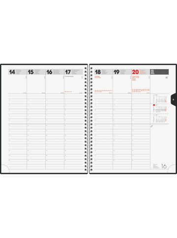 BRUNNEN Buchkalender Manager Wt7 weektimer 21x26cm 1 Woche/2 Seiten ...