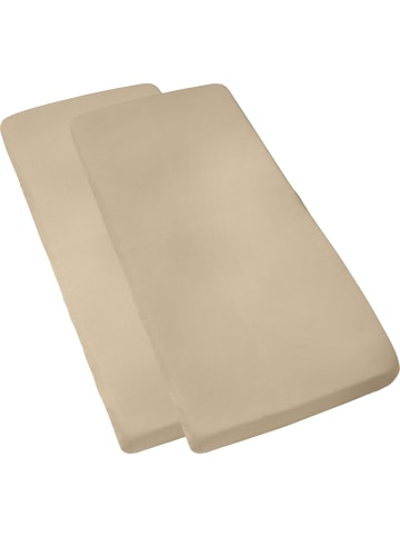 Erwin Müller Single-Jersey Kinder-Spannbettlaken im 2er-Pack Murnau in taupe