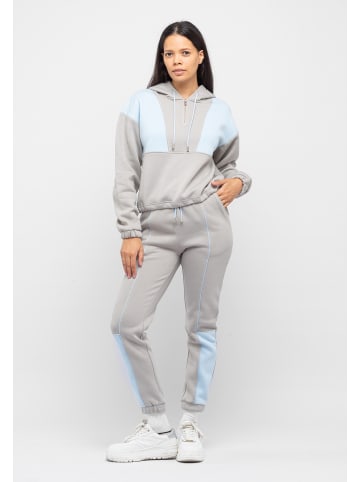 Tom Barron Trainingsanzug Casual Oversize Tracksuit Half Zipper In Front in GRAU