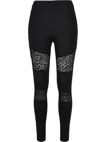 Urban Classics Urban Classics Damen Ladies Flock Lace Inset Leggings in black