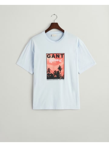 Gant Washed Graphic T-Shirt in Blau