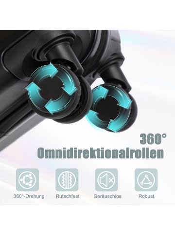 ABRIHOME Kofferset Hartschale mit Kosmetiktasche in Schwarzer