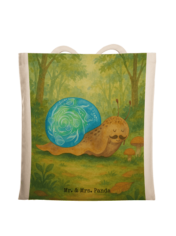 Mr. & Mrs. Panda Tote Bag Schnecke Sir Design ohne Spruch in Weiß