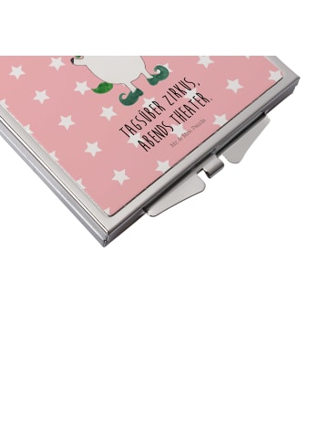 Mr. & Mrs. Panda Kosmetikspiegel Einhorn Joker mit Spruch in Rot Pastell