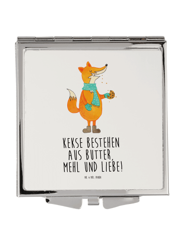 Mr. & Mrs. Panda Kleiner Spiegel Fuchs Keks mit Spruch in Weiß