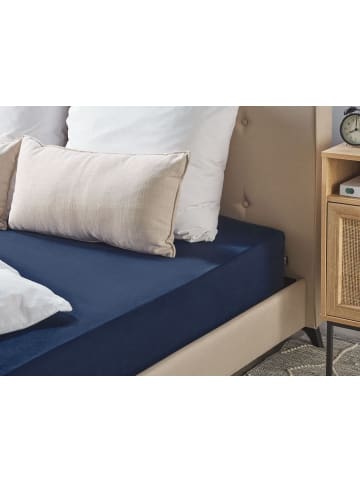 Beliani Bettlaken HOFUF in Blau - (W) 90 x (H) 25 x (L) 200 cm
