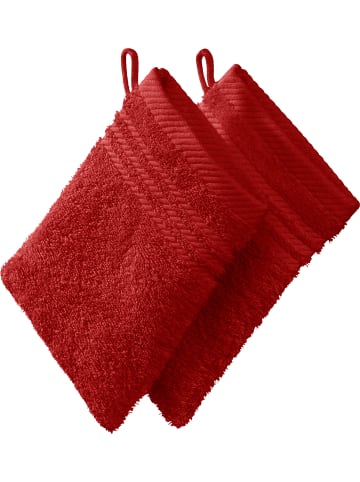 REDBEST Frottier Waschhandschuh 2er-Pack New York in rot