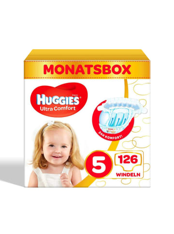 HUGGIES Ultra Comfort Babywindeln Windeln Größe 5 (11-25 kg) Monatsbox 126 Stk