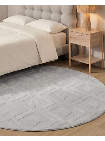Beliani Kurzflor KEVIREL in Grau - (W) 160 x (L) 160 cm