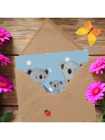 Mr. & Mrs. Panda Deluxe Karte Koala Familie ohne Spruch in Blau Pastell