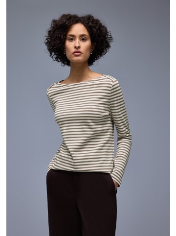 Street One Langarmshirt in schlamm weiß - 0001