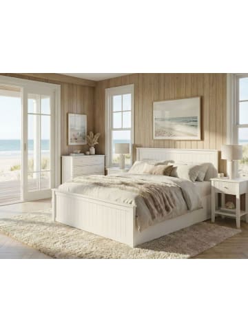 Beliani Doppelbett LAMBRES  in Weiß - (W) 190 x (H) 92 x (L) 209 cm