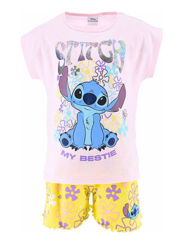 Disney 2tlg.Outfit T-Shirt & Shorts Disney Lilo & Stitch  in Rosa