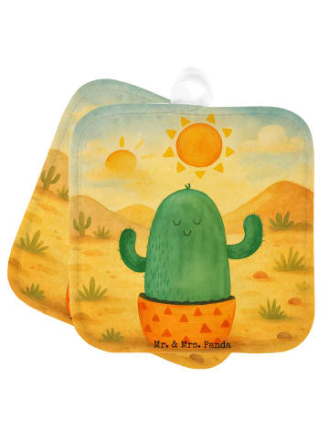 Mr. & Mrs. Panda Ofenhandschuhe Kaktus Sonne Design ohne Spruch in Weiß