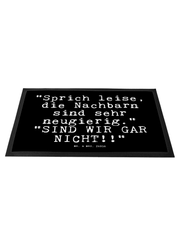 Mr. & Mrs. Panda Gummimatte "Sprich leise, die Nachbarn... mit S... in Schwarz