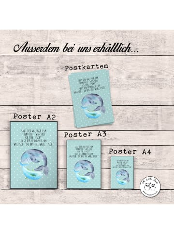 Mr. & Mrs. Panda Bild Walfisch Thunfisch mit Spruch in Türkis Pastell