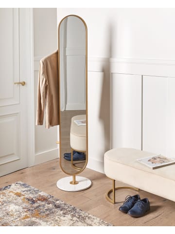 Beliani Kleiderständer MOODY in Gold/Weiß - (W) 34 x (H) 170 x (L) 34 cm