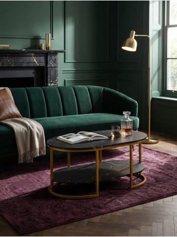 KADIMA DESIGN Couchtisch 100x60x45 cm mit Marmor Optik, Design in Schwarz