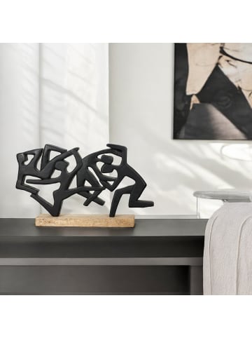 GILDE Skulptur Acrobatics naturfarben, schwarz - (H) 31 cm