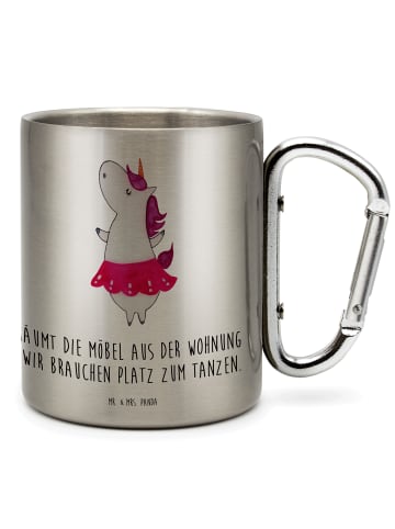 Mr. & Mrs. Panda Edelstahlbecher Einhorn Ballerina mit Spruch in Silber