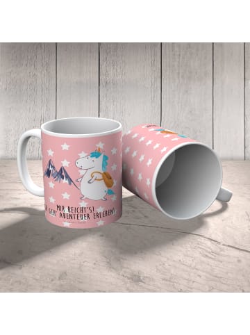 Mr. & Mrs. Panda Trinklernbecher Einhorn Bergsteiger mit Spruch in Rot Pastell