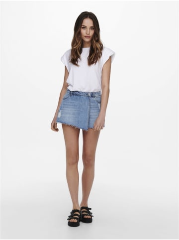 ONLY Trendige Shorts Denim Minirock-Style Knopfleiste in Hellblau