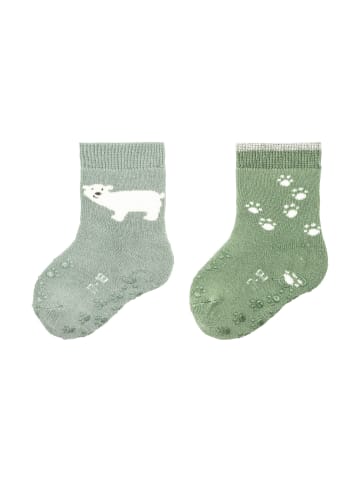 Sterntaler ABS Krabbelsocken 2er-Pack Eisbär in sattes grün