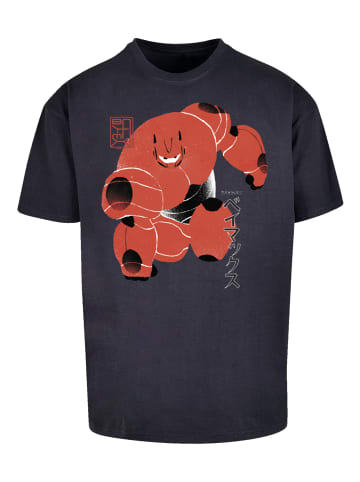 F4NT4STIC Heavy Oversize T-Shirt Big Hero 6 Baymax Suite Pose in marineblau