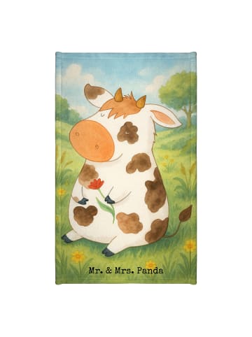 Mr. & Mrs. Panda Gästetuch Kuh Design ohne Spruch in Weiß