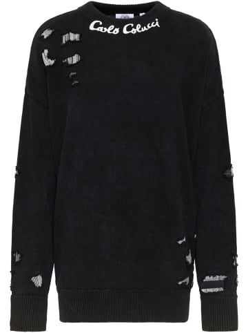 Carlo Colucci Strickpullover Dellemann in Schwarz