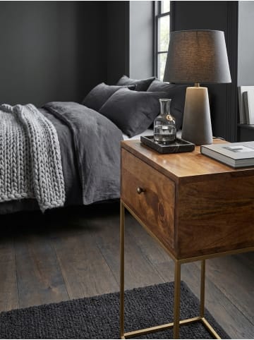 KADIMA DESIGN Nachttisch Mango Massivholz / Metall 40x75,5x35 cm Nachtschrank