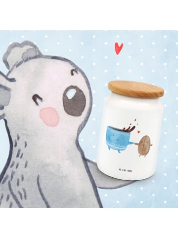 Mr. & Mrs. Panda Teedose Kaffee Bohne ohne Spruch in Weiß