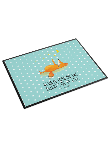 Mr. & Mrs. Panda Schreibunterlage Fuchs Sterne mit Spruch in Türkis Pastell