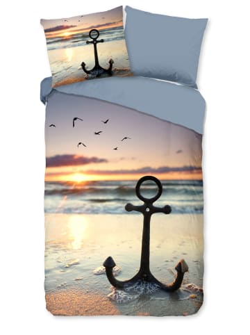 Good Morning Renforcé Bettwäsche - Mar - Anker, Meer, blau in blau