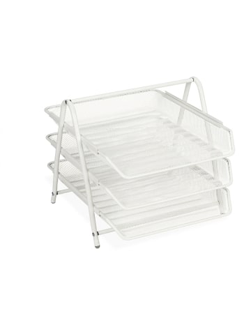 relaxdays 3x Dokumentenablage in Weiß - (B)29,5 x (H)26,5 x (T)35,5 cm
