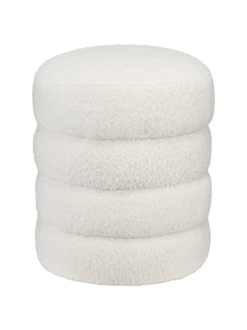 HOMCOM Fußhocker-Ø40 x 45H cm-Cremeweiß