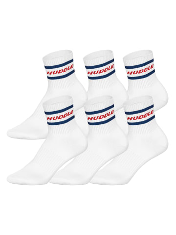HUDDLE Socken 6er Pack in Weiß/Blau/Rot