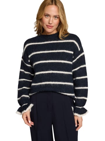 Zero  Pullover gestreift mit Wolle in Patch Dark Blue/Cream